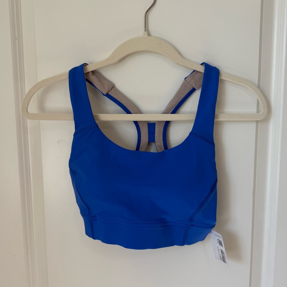 Lululemon NWT Athletica Blue Power Through Sports Bra